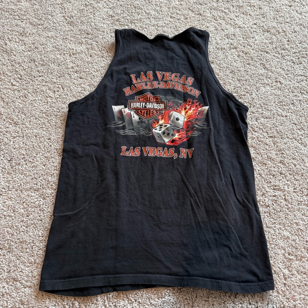 Harley-Davidson Black Las Vegas Flaming Dice Graphic Tank
